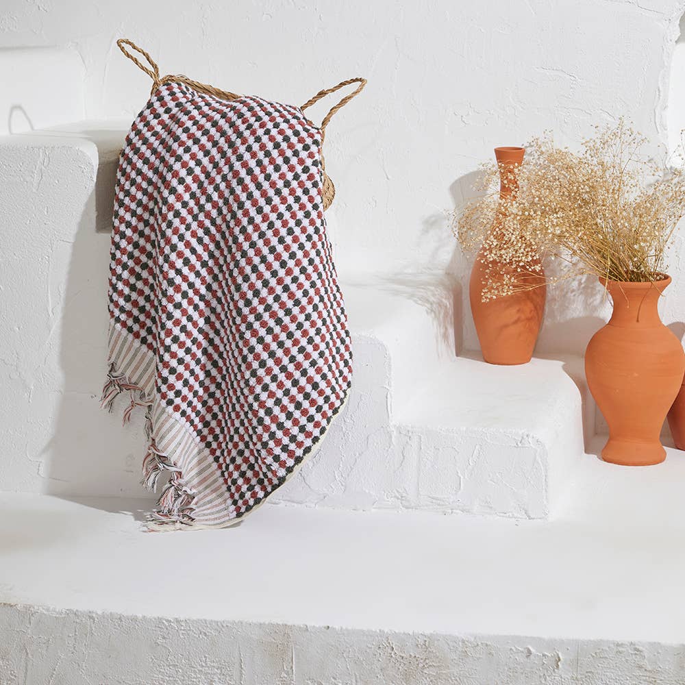 Pompom Bubble Handloom Bath Turkish Towels Farmhouse Decor by Kikoya — view 29