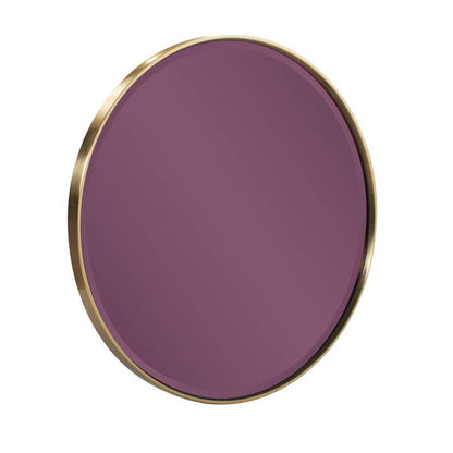 Round Colored Glass Mirror with Stainless Steel Frame by Howard Elliott on Faire — view 4