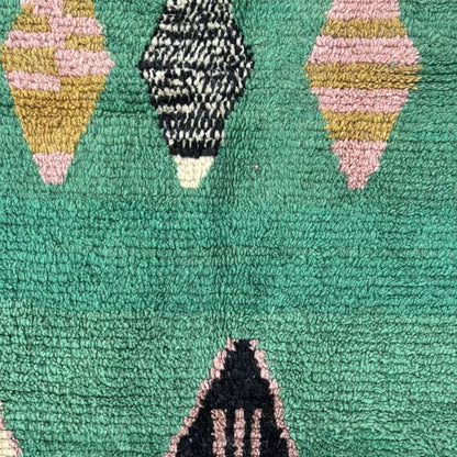 Green Beni Ourain Rug, Wool Rug , Handmade Moroccan Rugs