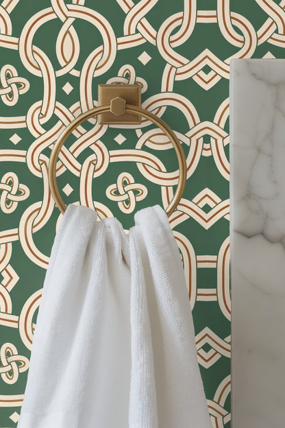 Jade Mooring wallpaper detail emphasizing sharp contour lines and layering