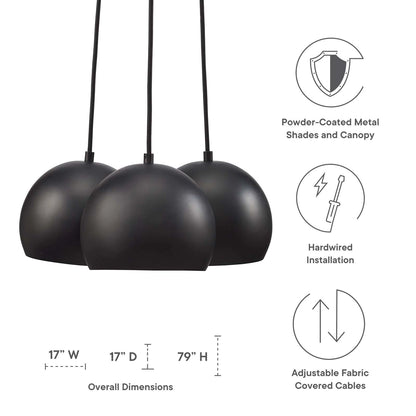Pitch Chalice 3-Light Metal Pendant