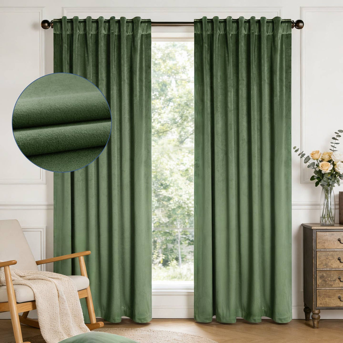 Velvet Room Darkening Back Tab Pair by Awesome Home