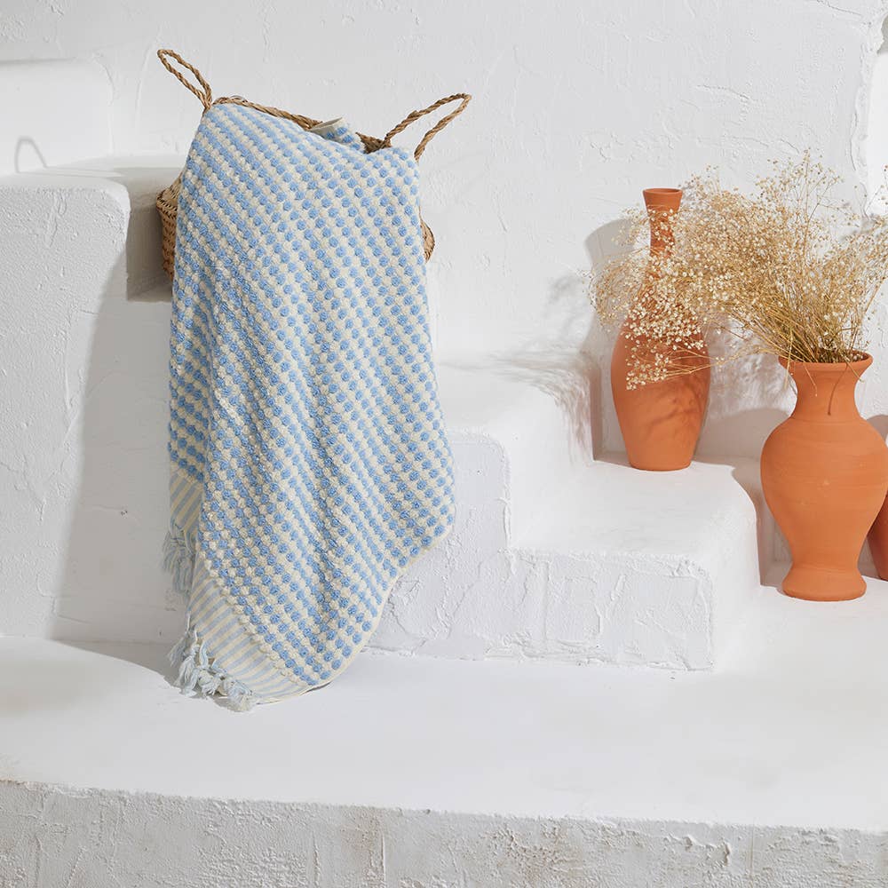 Pompom Bubble Handloom Bath Turkish Towels Farmhouse Decor by Kikoya — view 31