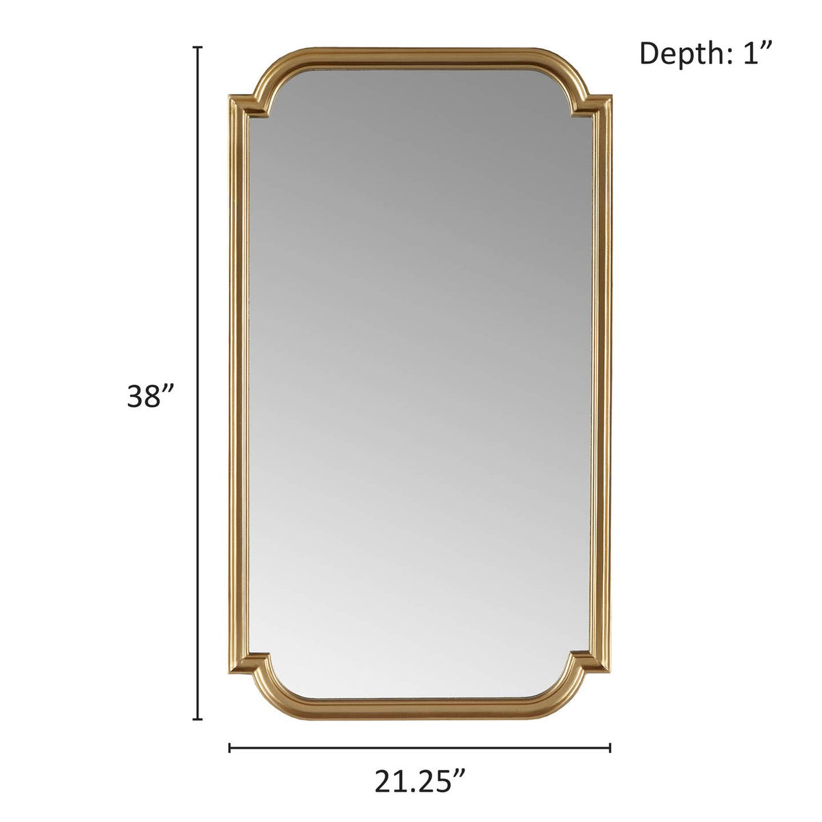 Gold Scalloped Wood Wall Mirror Home Decor by Olliix — view 2