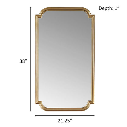 Gold Scalloped Wood Wall Mirror Home Decor by Olliix — view 2