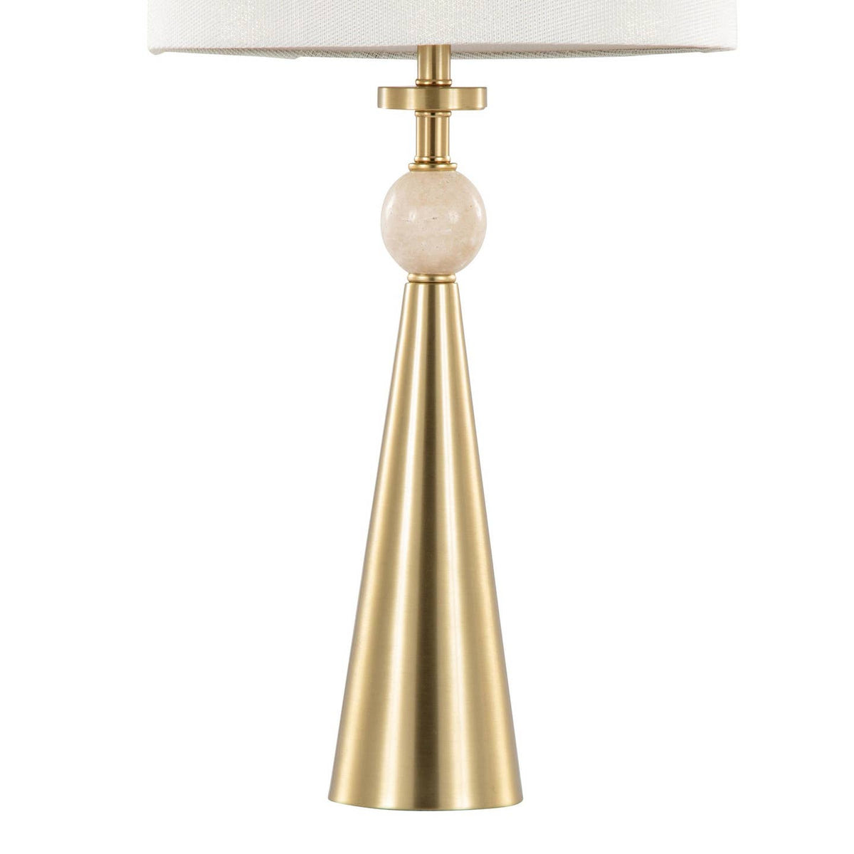 Cone Travertine 27" Table Lamp - Set of 2 in Gold Metal by LumiSource and Grandview Gallery — view 12