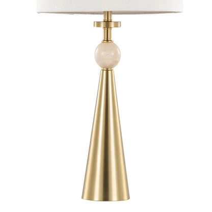 Cone Travertine 27" Table Lamp - Set of 2 in Gold Metal by LumiSource and Grandview Gallery — view 12