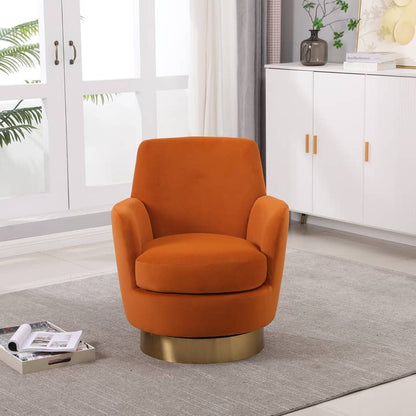 Velvet Swivel Barrel Chair, Swivel Accent Chairs Armchair For Living Room
