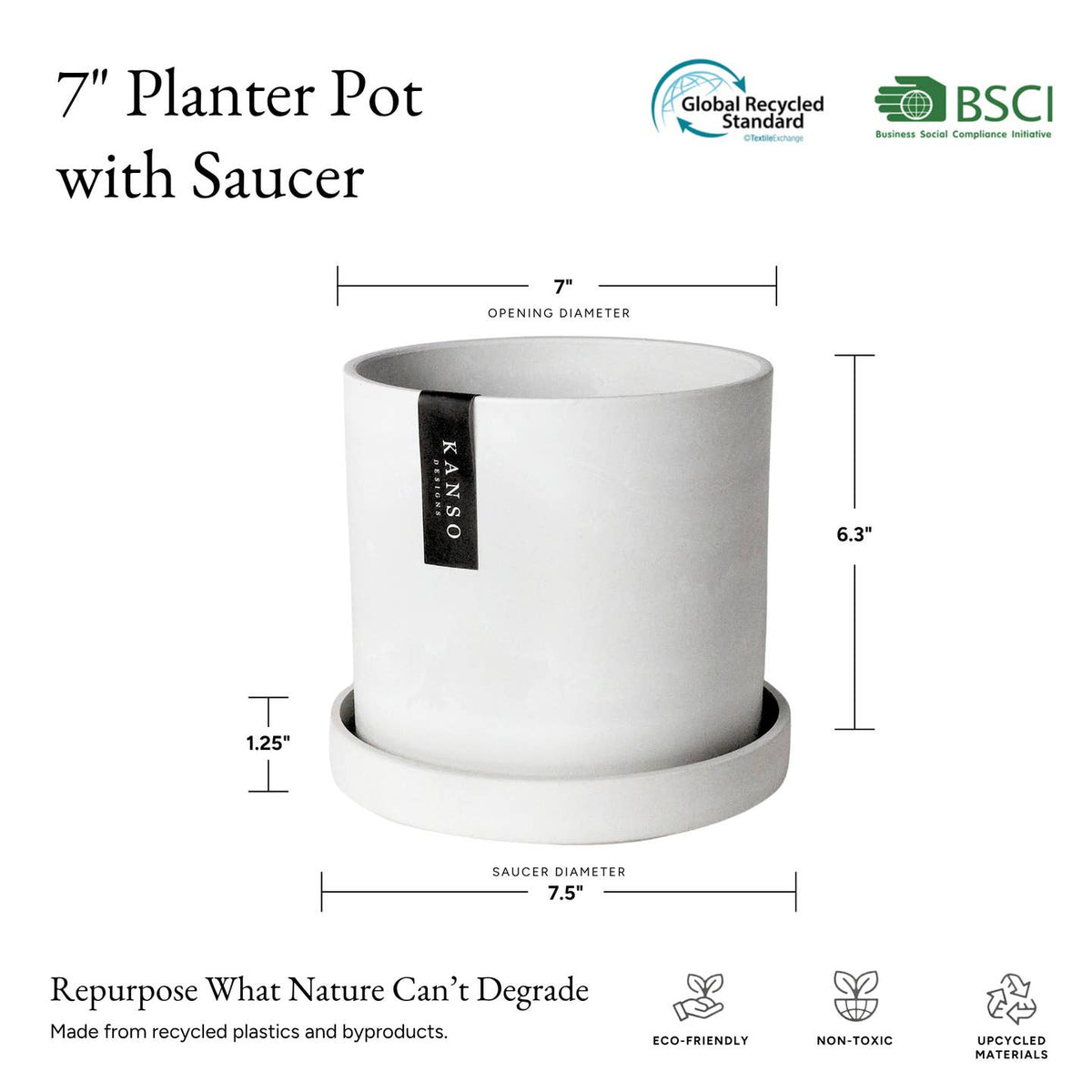 7" & 4" Signature Planters & Saucer — Earth Tones by Kanso Designs — view 28