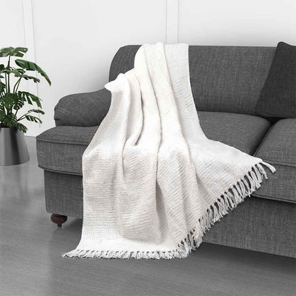 Kathy Ireland Oversized Chenille Fringed Basket Throw by Bed Bath Fashions — view 15