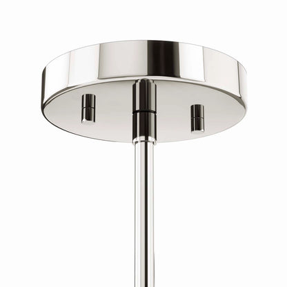 Lustre à 8 lumières en nickel poli de style Revival