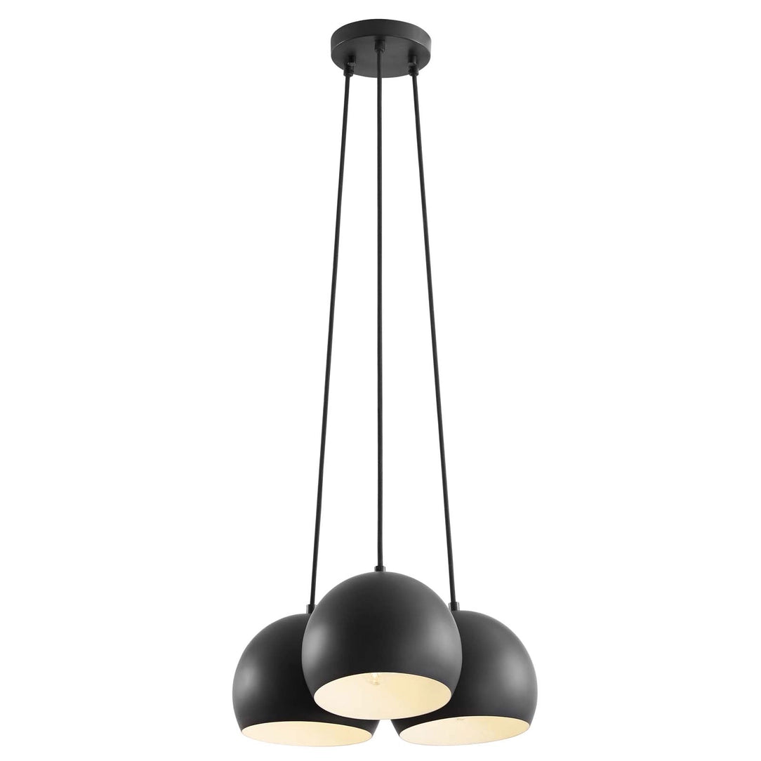 Pitch Chalice black cluster pendant, 3-light dining room ceiling light