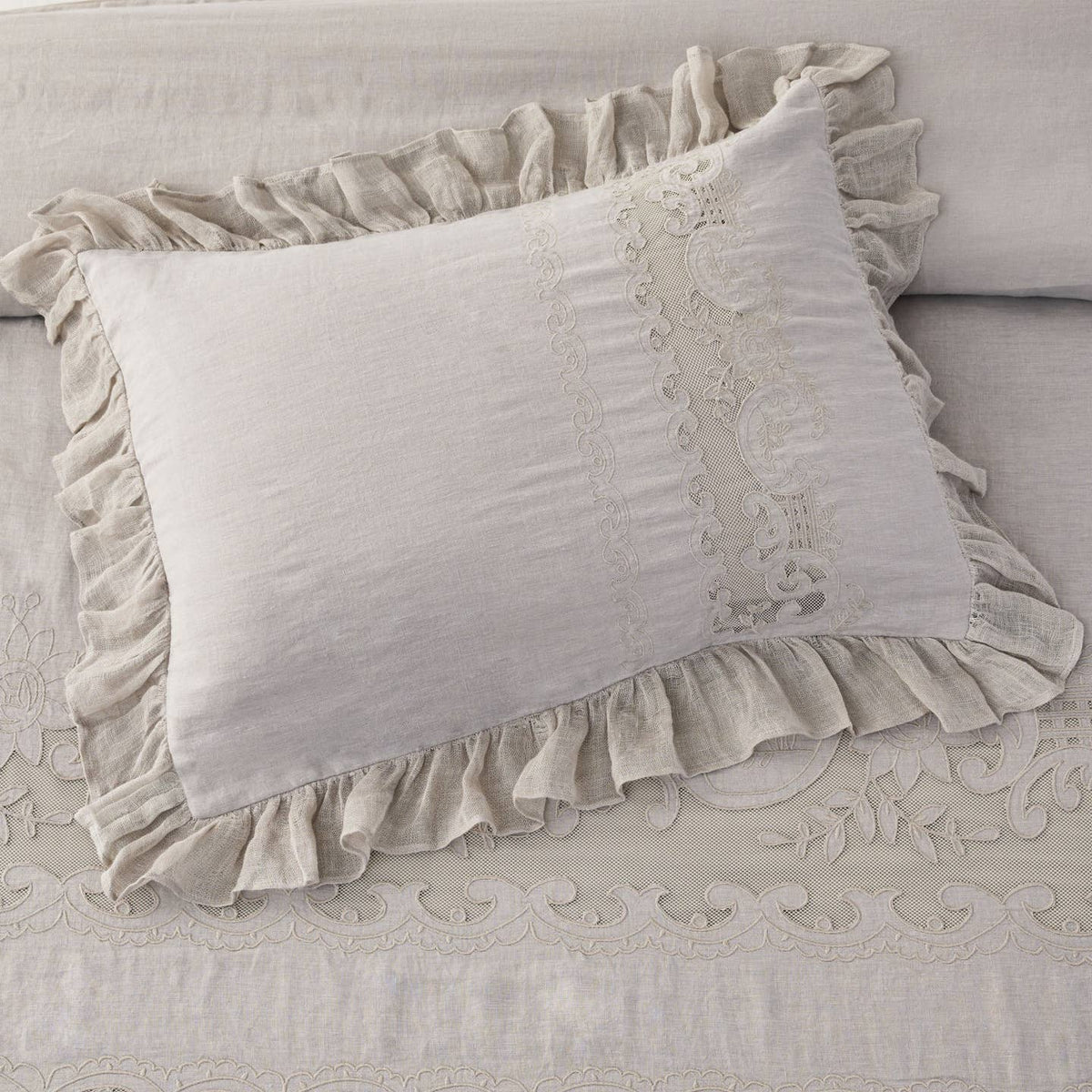 Tabitha Linen Duvet Cover Set by Mélange Home — view 42