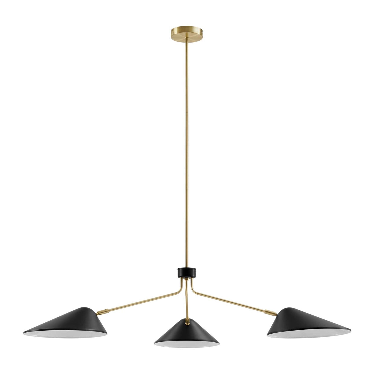 Midnight Odyssey 3-Light 14 Inch Arm Pendant matte black multi-light fixture