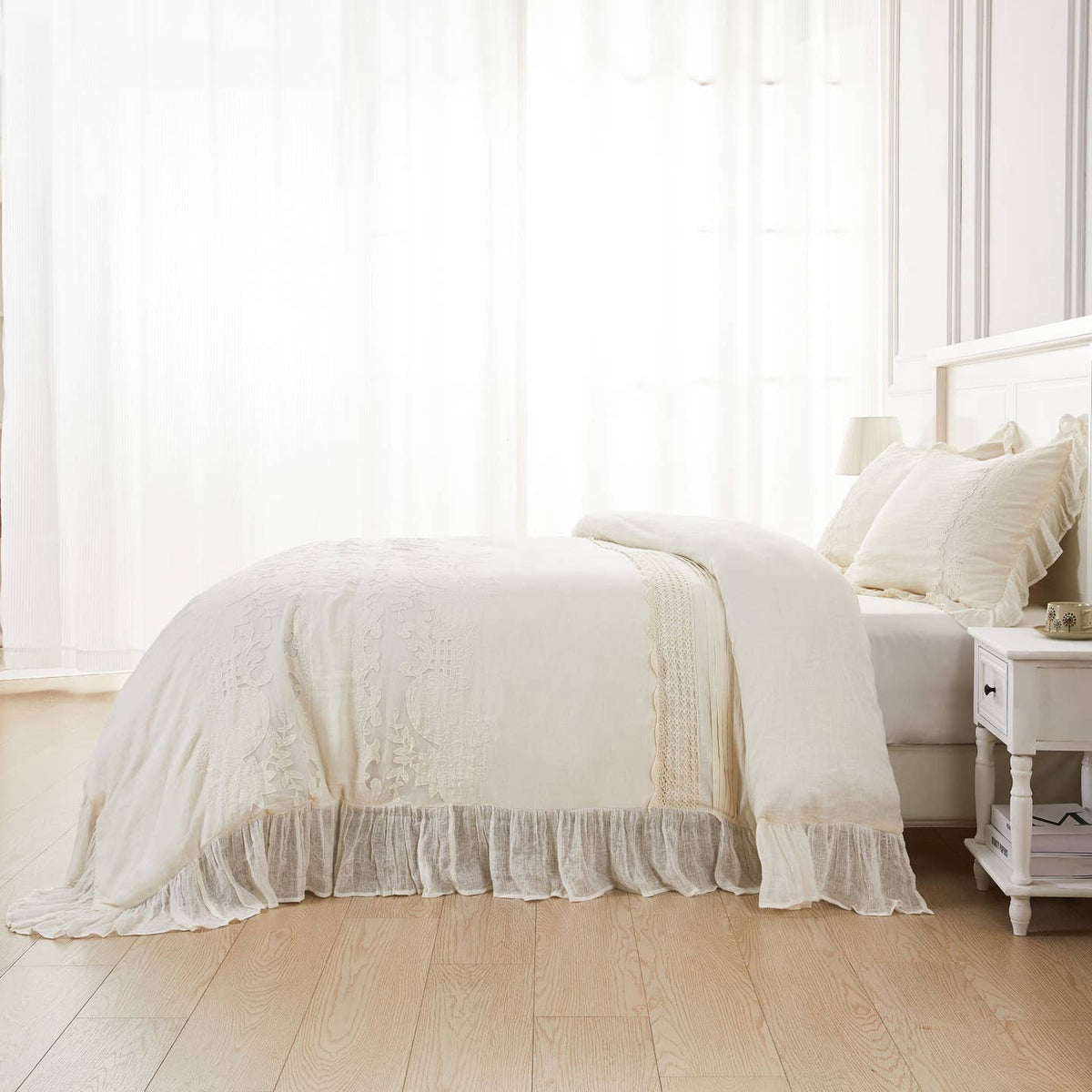 Tabitha Linen Duvet Cover Set by Mélange Home — view 21