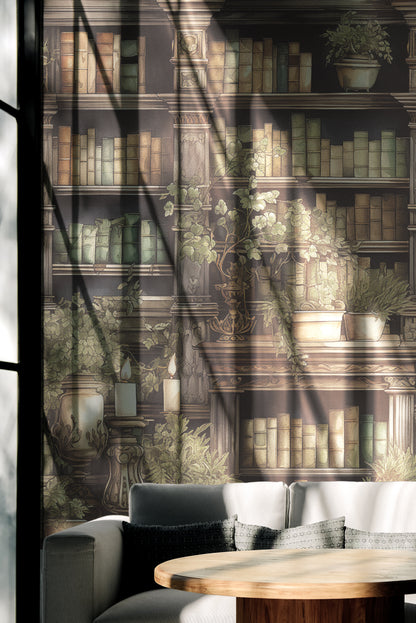 Antique Green Library Elegance