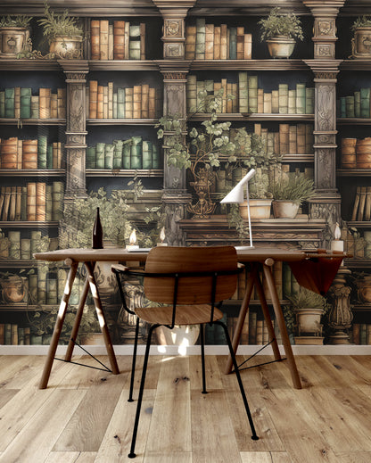 Antique Green Library Elegance