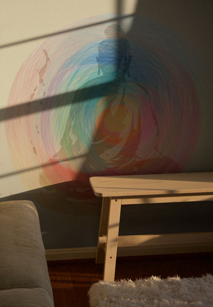 Bouddha arc-en-ciel brillant