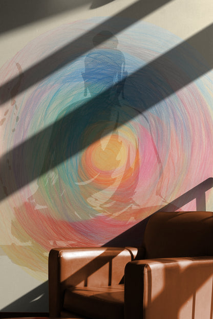 Bouddha arc-en-ciel brillant