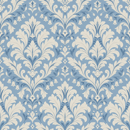 Wallpaper pattern sample showing scale and spacing of damask elements.