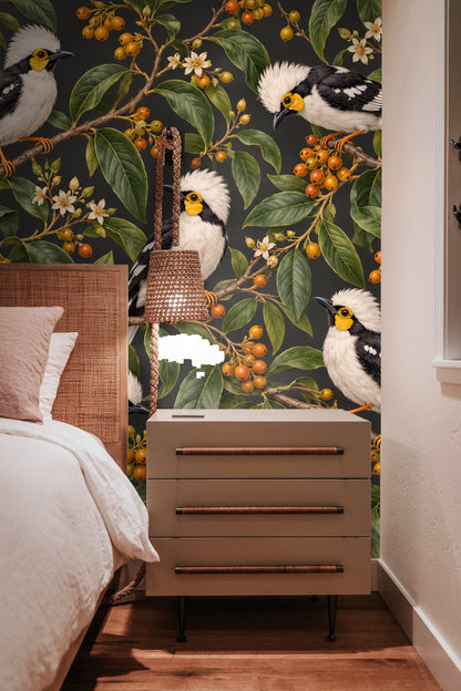 Full Wallpaper Pattern Showing Multiple Birds in Naturalistic Setting