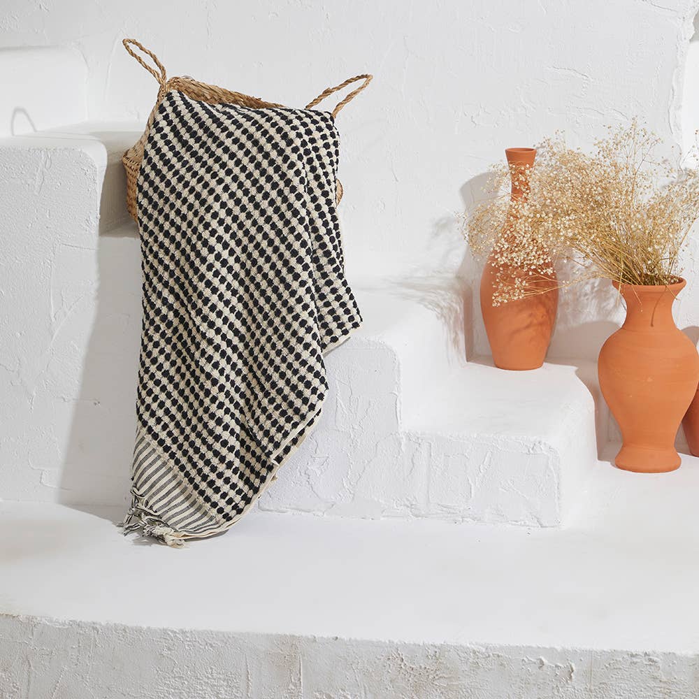 Pompom Bubble Handloom Bath Turkish Towels Farmhouse Decor by Kikoya — view 26