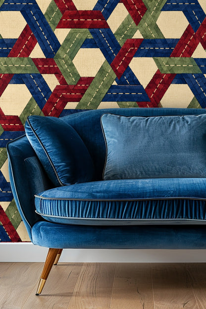 Close-up of Facet Braid Relay original wallpaper artwork showing interlocking hexagonal braided pattern