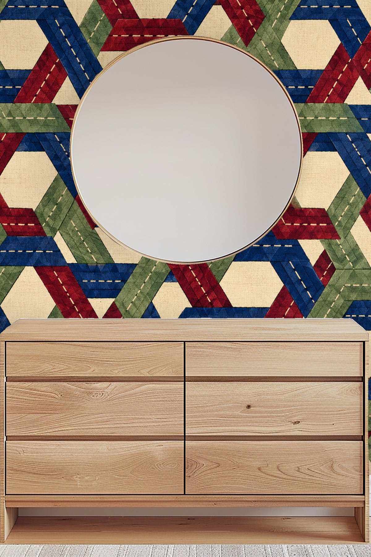Pattern repetition showing consistent alignment of hex braid forms