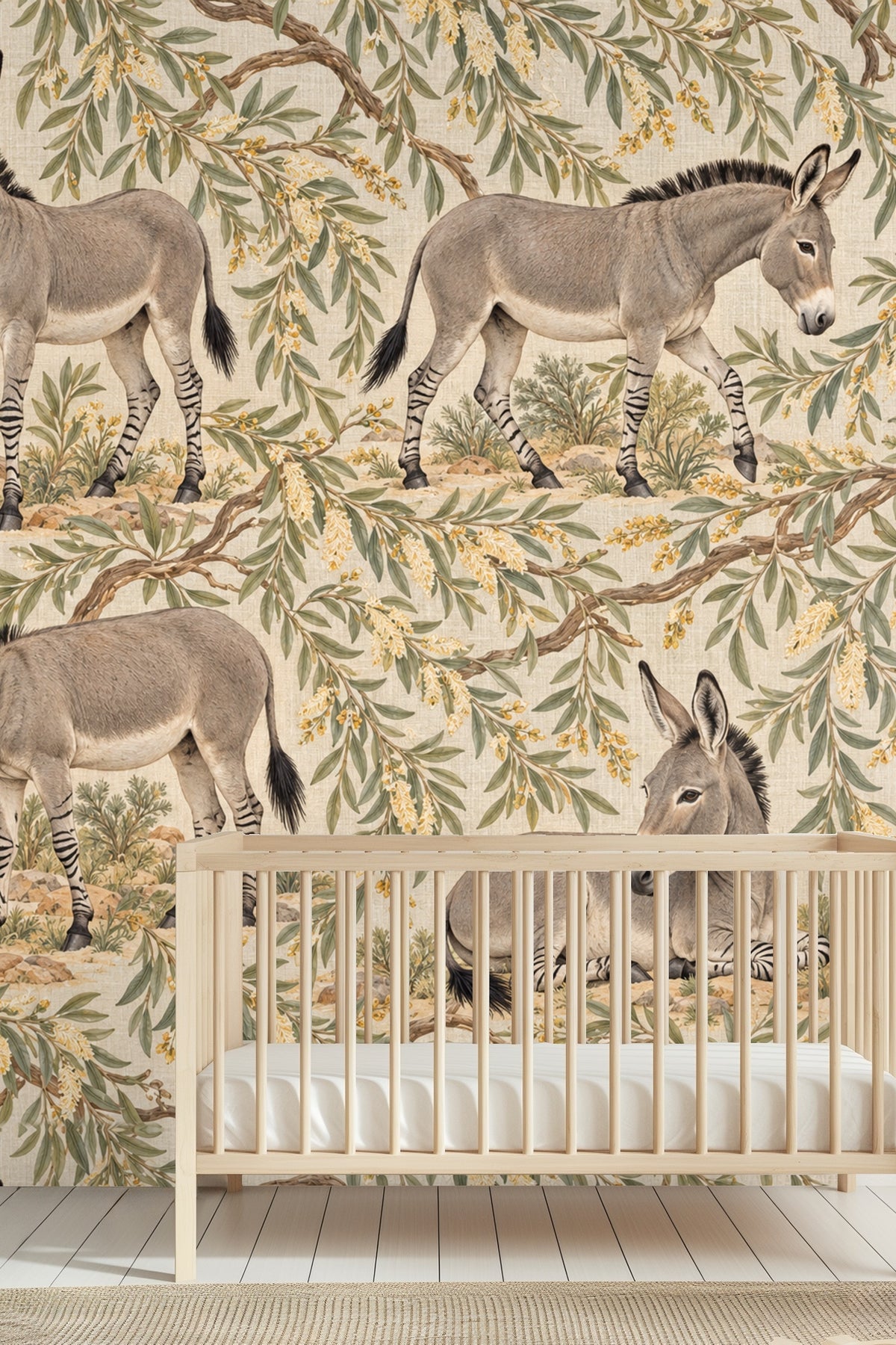 Branches and leaves composition in wallpaper design