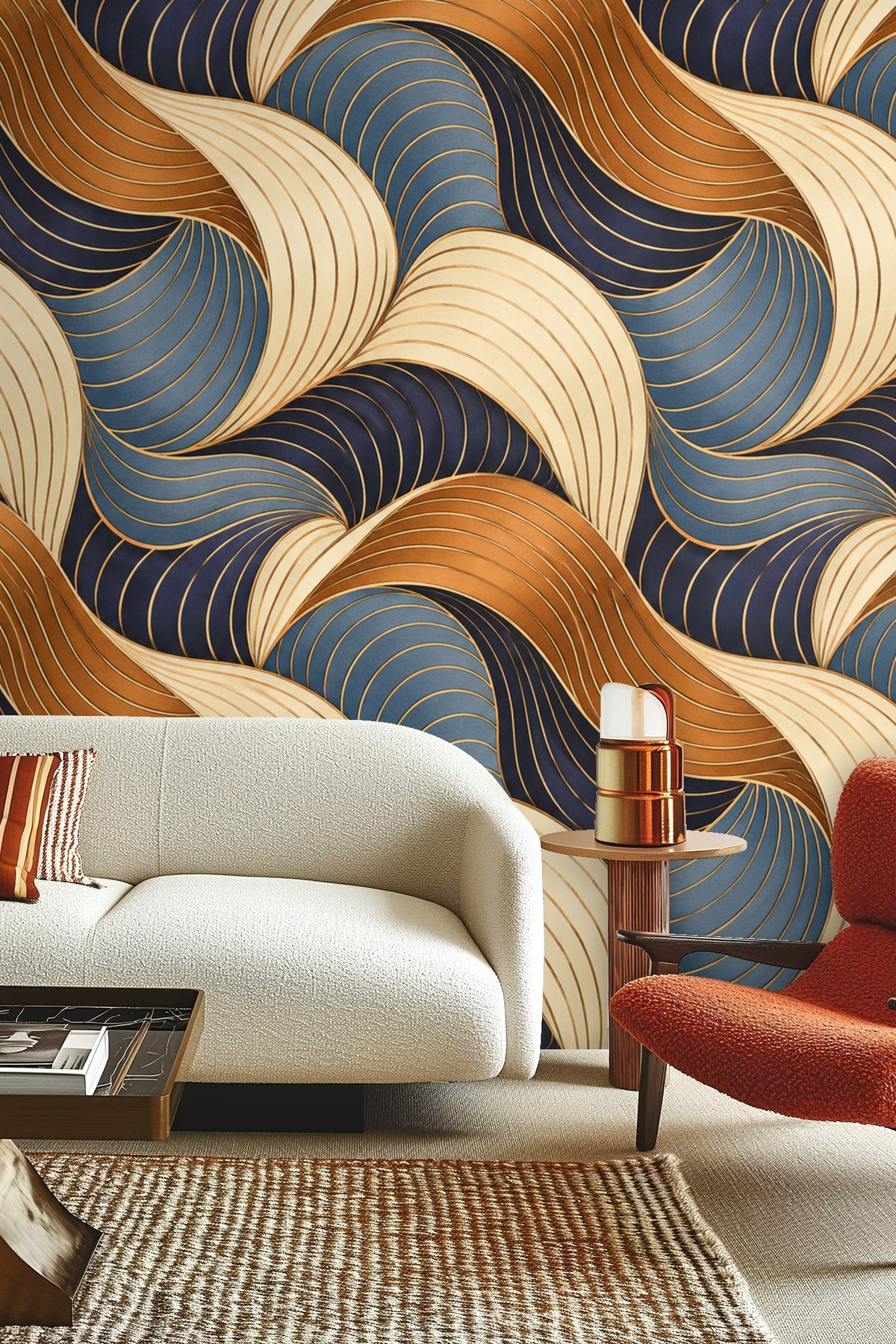 Copper Comb Interlock wallpaper abstract pattern detail