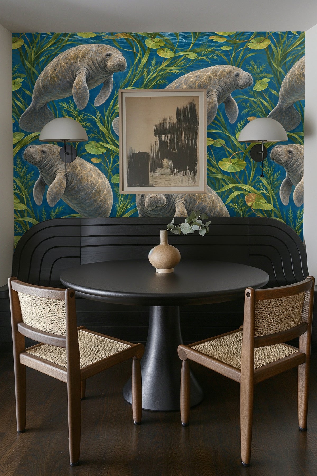 Lagoon Dweller Wallpaper wallpaper shown in an interior setting