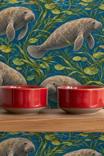 Lagoon Dweller Wallpaper wallpaper shown in an interior setting