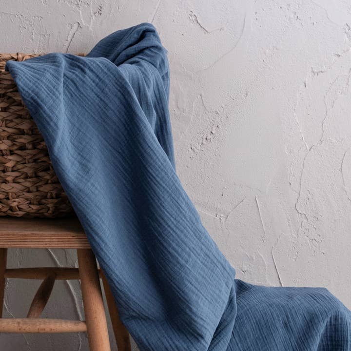 Boho Muslin Curtains 2-Layer Cotton Sheer Panel Farmhouse by VivaMaison — view 4