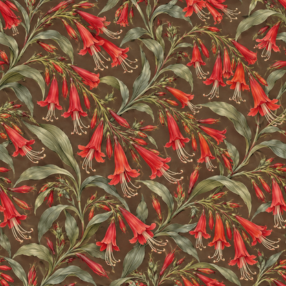 Lobelia Flame Pattern wallpaper shown in an interior setting