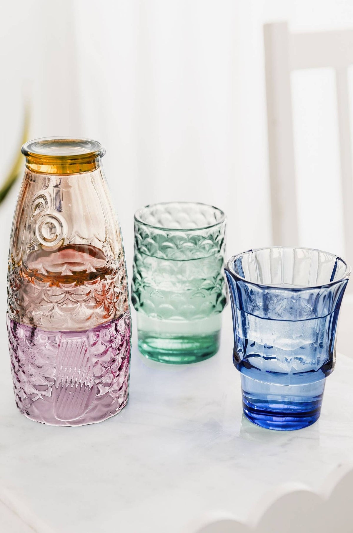 Fish Stacking Drinking Glass - Set of 4 - Rainbow by UBERSTAR — view 2