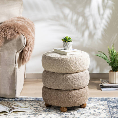 Modern Gradient Brown Storage Ottoman or Accent Stool by Glitzhome — view 2