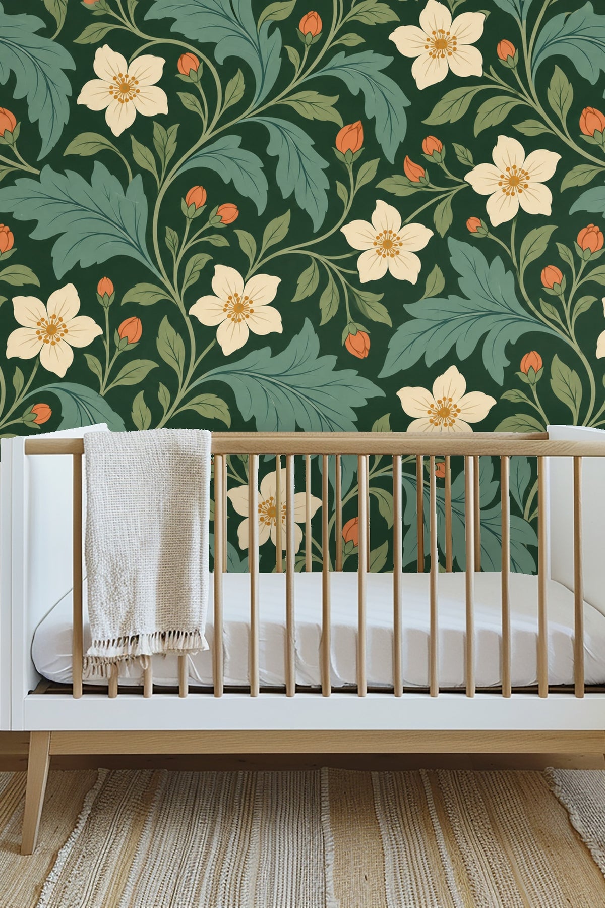 Large sagging leaves and flower clusters from Verdant Pimpernel design.