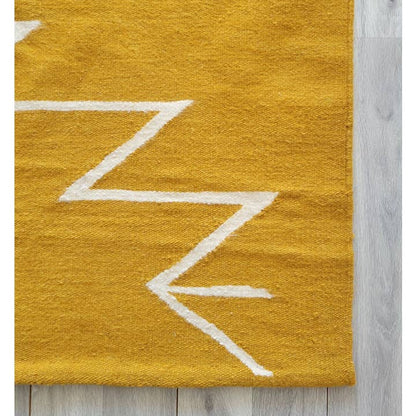 Mustard Cleo Handwoven Rug | Yellow Base