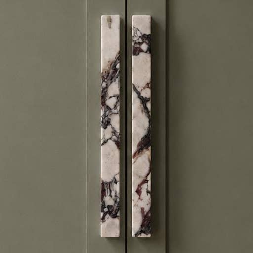 Long Marble Cabinet Bar Pulls, Calacatta Viola Appliance Handles by MEG Custom Marble by Ziynet A. LLC
