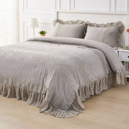 Tabitha Linen Duvet Cover Set by Mélange Home — view 37