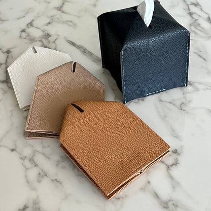 Vegan Leather Tissue Box Cover - Square by Zora Botanica