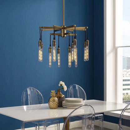 Equinox Antique Brass Pendant Chandelier