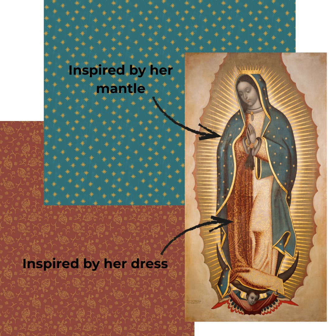 Our Lady of Guadalupe Luxury Double Sided Muslin Catholic Blanket by The Little Rose Shop — view 2