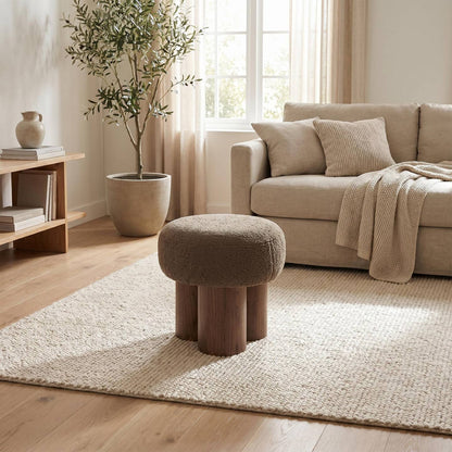 Mushroom Stool with Pleated Upholstered Seat, 3 Colors,16.5" by HOMYCASA DESIGN INC — view 2
