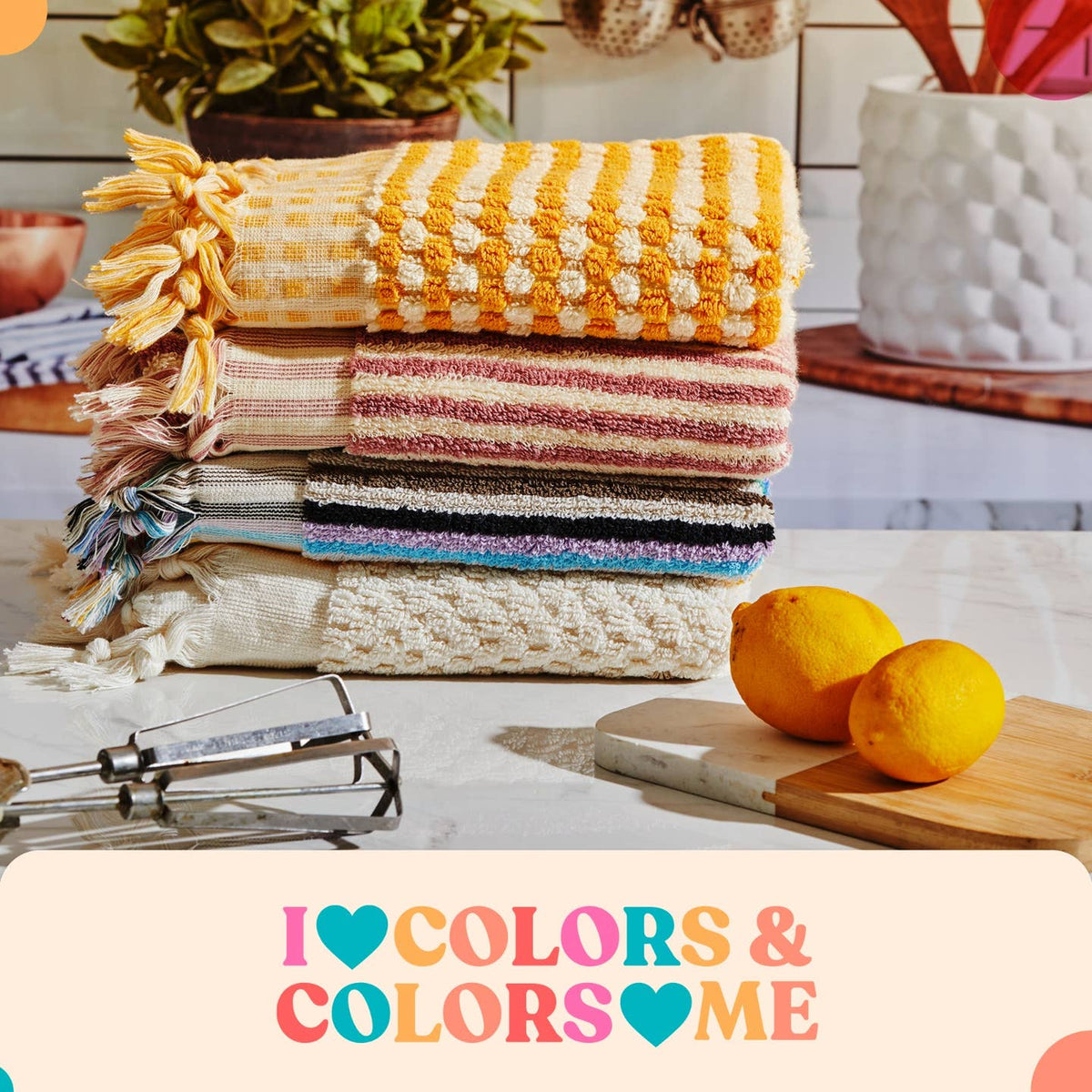 Stripe Bubble Handloomed Turkish Hand Towels 17x38" Bohemian by Kikoya — view 15
