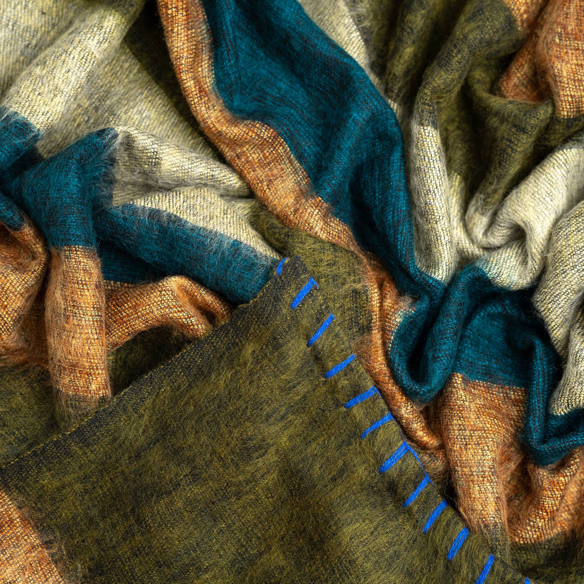 Extra Soft Yak Wool Travel Throw Blanket 46"x90" Handmade by ART HIMALAYAN TRADING LTD — view 6