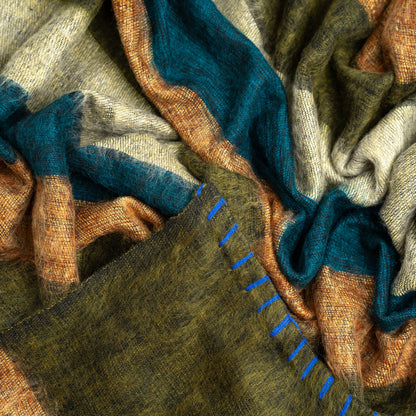 Extra Soft Yak Wool Travel Throw Blanket 46"x90" Handmade by ART HIMALAYAN TRADING LTD — view 6