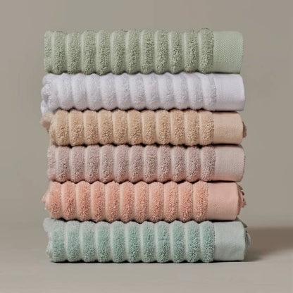 Ribbed Organic Cotton Bath Towels & Face Cloths
