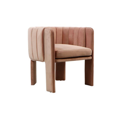 Olivia Channel Tufted Dining Armchair in Blush