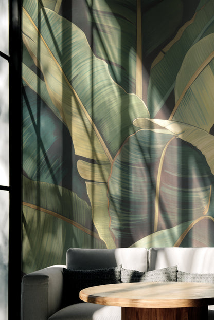 Golden Green Palm Leaves